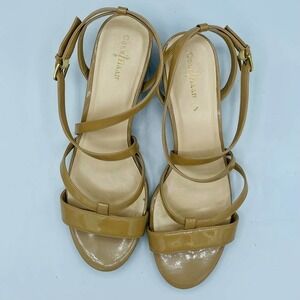 Cole Haan Tan Snakeskin Wedge Sandals